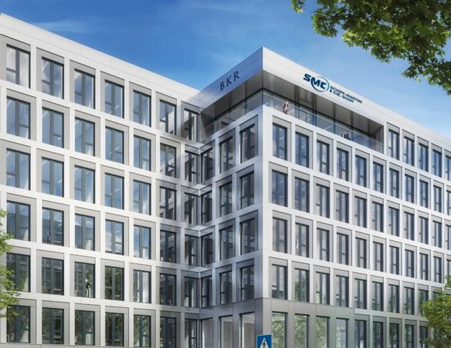 SMC-Gebäude in Frankfurt Gateway Gardens in der Nähe des Frankfurter Flughafens