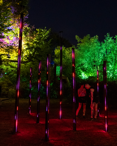 Lichtinstallation auf Festival 